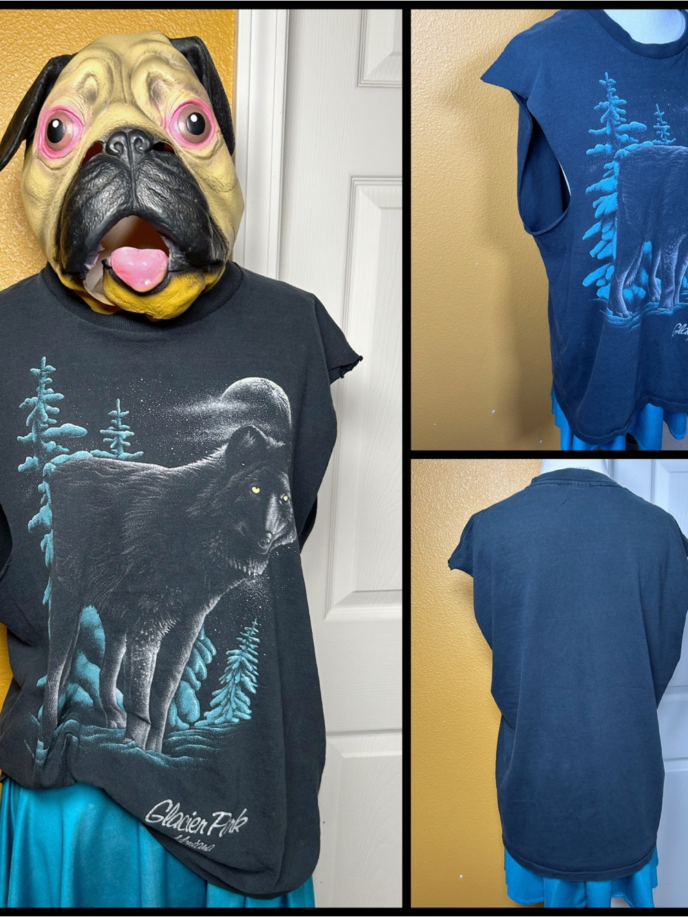 Fierce af, 90’s VINTAGE, majestic wolf, sleeveless tee!!